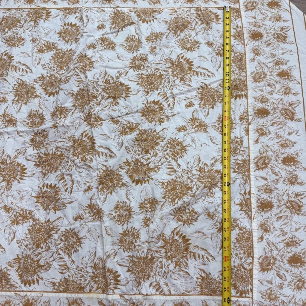 April Cornell Round Tablecloth Sunflower Floral Cottagecore Farmhouse 64 Inch